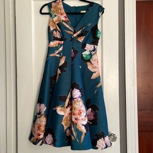 Anthropologie Petite Painterly Floral A-line Dress
